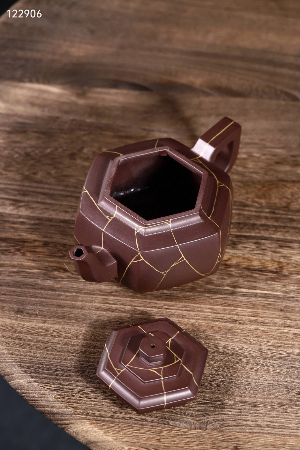 独家经典冰窖冷藏紫泥方器【金纹雪华】550cc