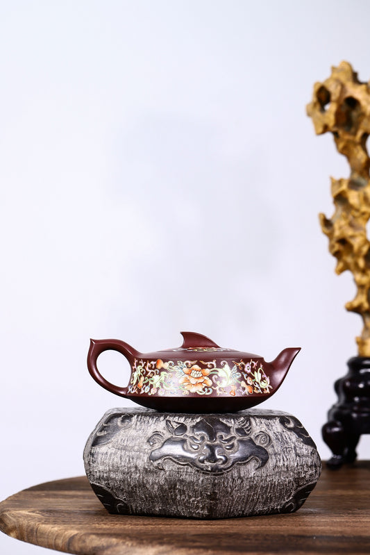 双料大师吴小楣老师紫茄泥珐琅彩新品【妙笔生花】