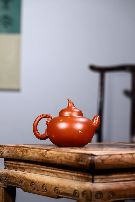 大师全手工小红泥洒金【福禄伴君来】550cc制作精良