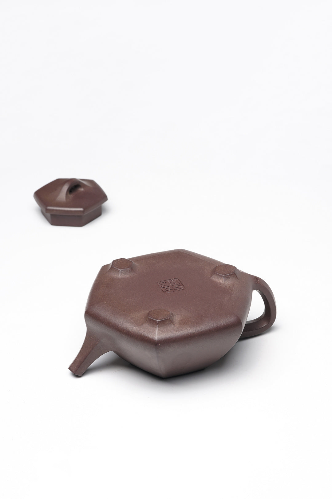 中国陶瓷艺术终身成就奖·储立之大师《六方石瓢》原矿极品紫泥·260cc