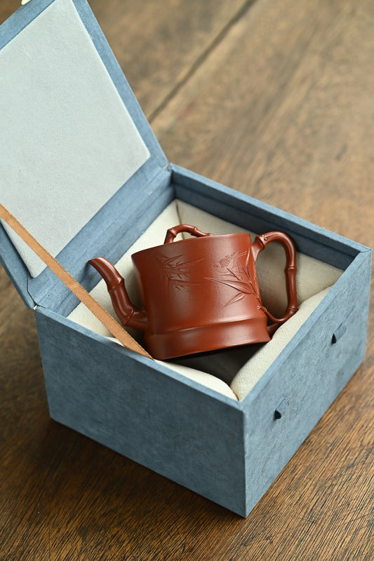 竹节 ·全手工 容量180cc 家藏朱泥