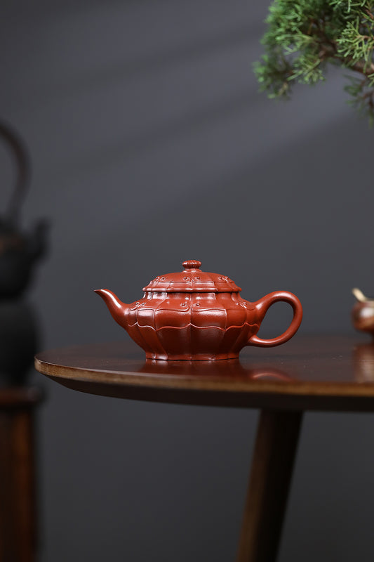 精品推荐【菱花宫灯】 原矿大红袍泥(稀少,珍贵)150cc 徐六明 国家级工艺美术师