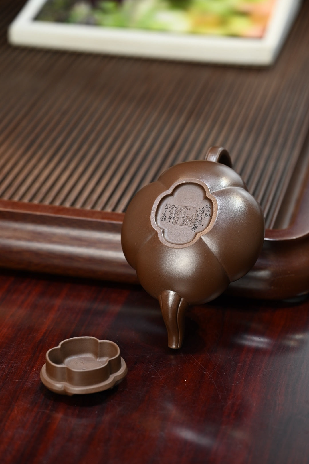 筋纹海棠·全手工 江苏省陶瓷艺术名人正高工许学芳作品容量350cc 一厂紫泥