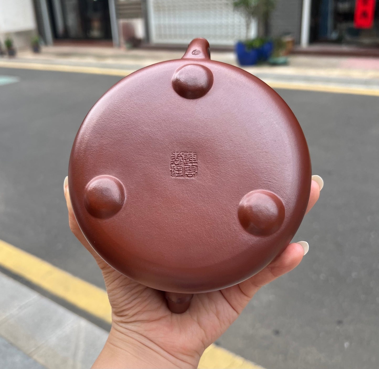 作品名称【竹节石瓢】 泥料 金龙血 550cc 作者 袁连云 国家级工艺美术师