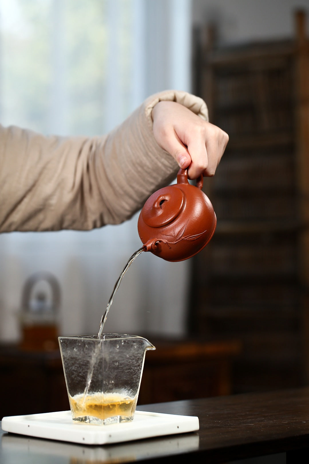 【妙竹】 制壶 刘彩萍(国家级工艺美术师) 泥料 原矿小煤窑朱泥 容量175cc