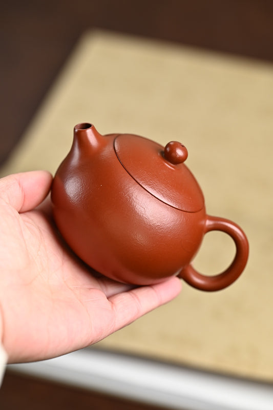 新品· 『西施』 极品皱皮朱泥·容量150cc·9孔出水·内推·孙建芳(国家级工艺美术师)