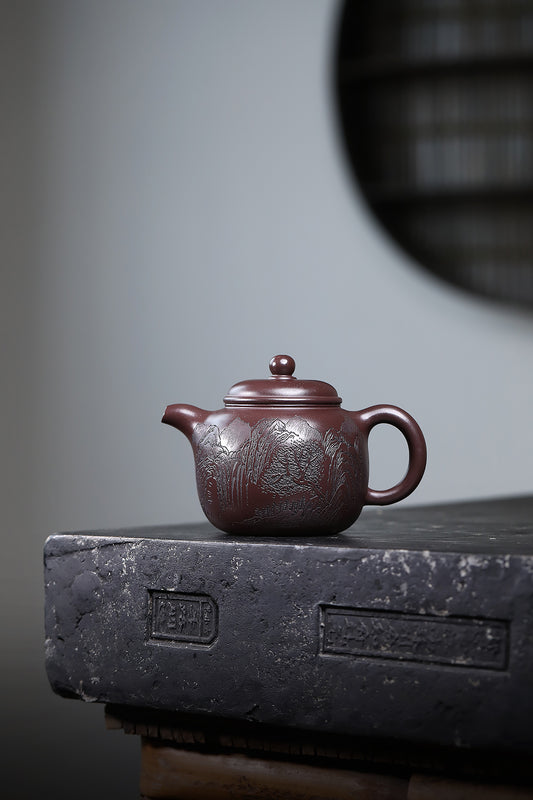 研高经典之作【匏尊】 泥料:极品 紫泥 容量:360cc 韩小虎 研究员级高级工艺美术师