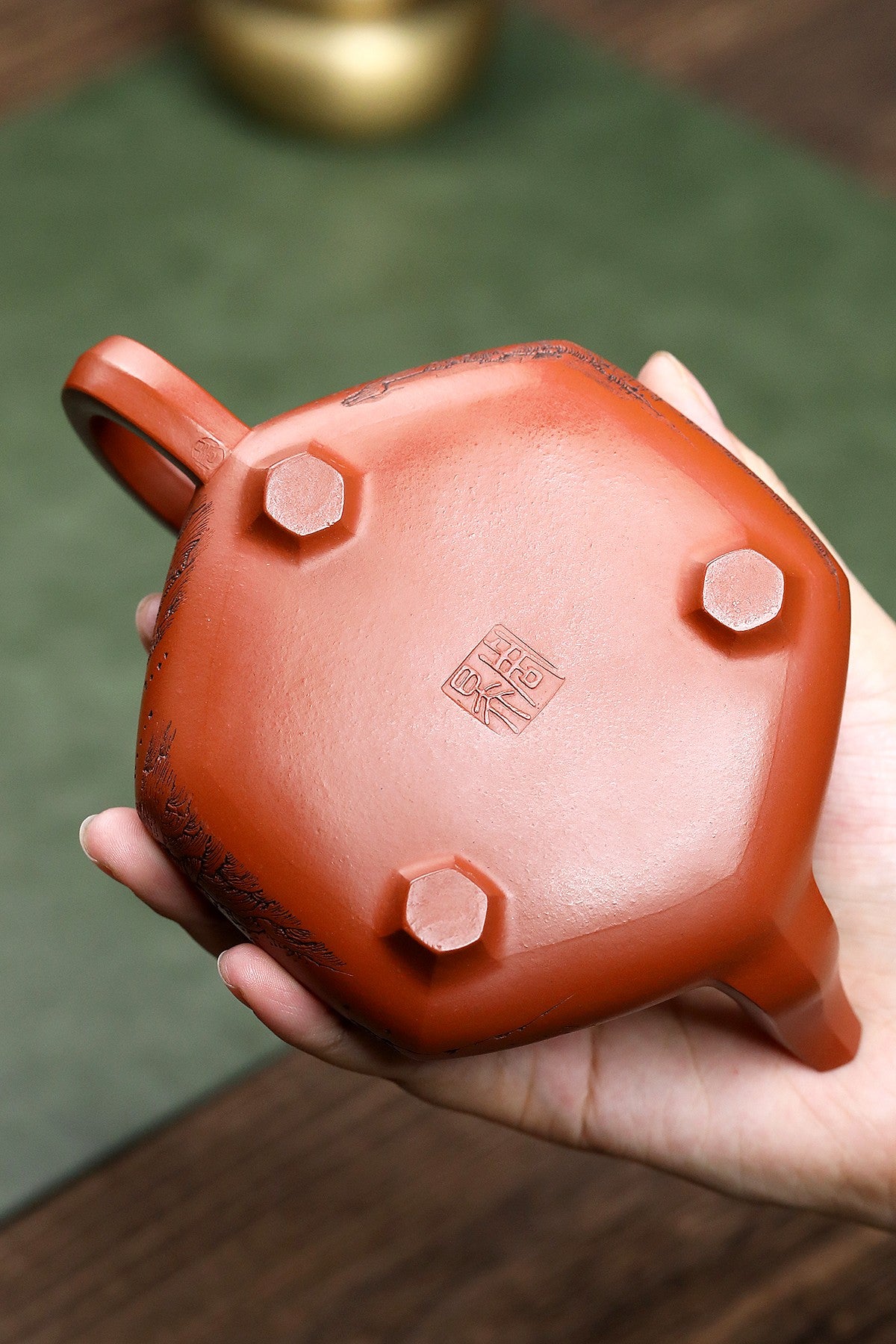 【观瀑·六方汉棠石瓢】 原矿家藏朱泥 280cc 周昊 国家级工艺美术师