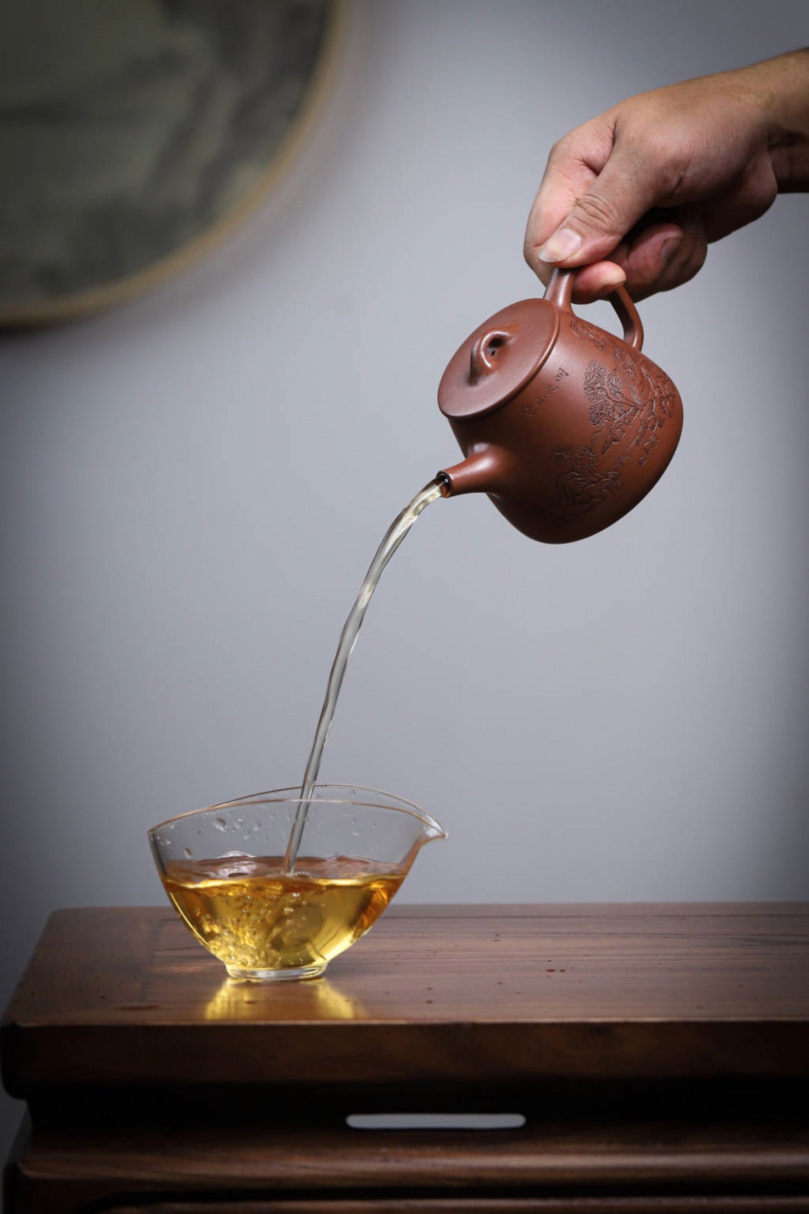 【高石瓢】原矿文革老料:260cc内推球孔! 国工周亦灵老师精刻『山水图』