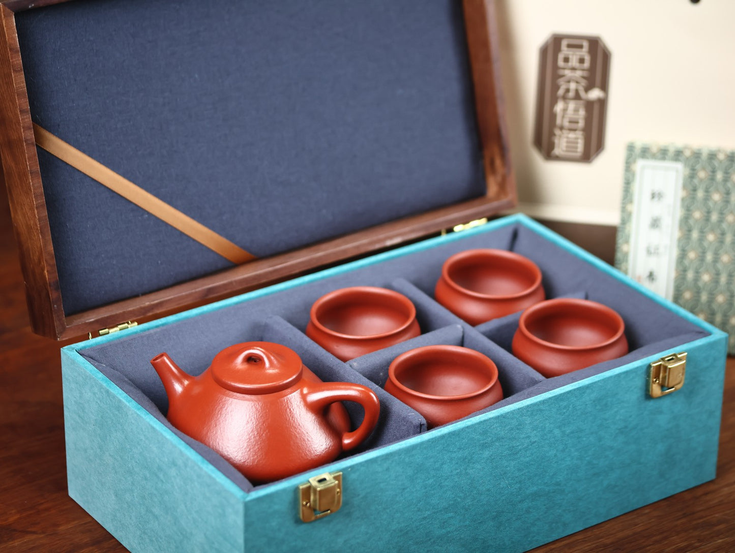 子冶石瓢套组 | 【全手工·手制·粗砂朱泥·颗粒感饱满·水色润泽·260cc】