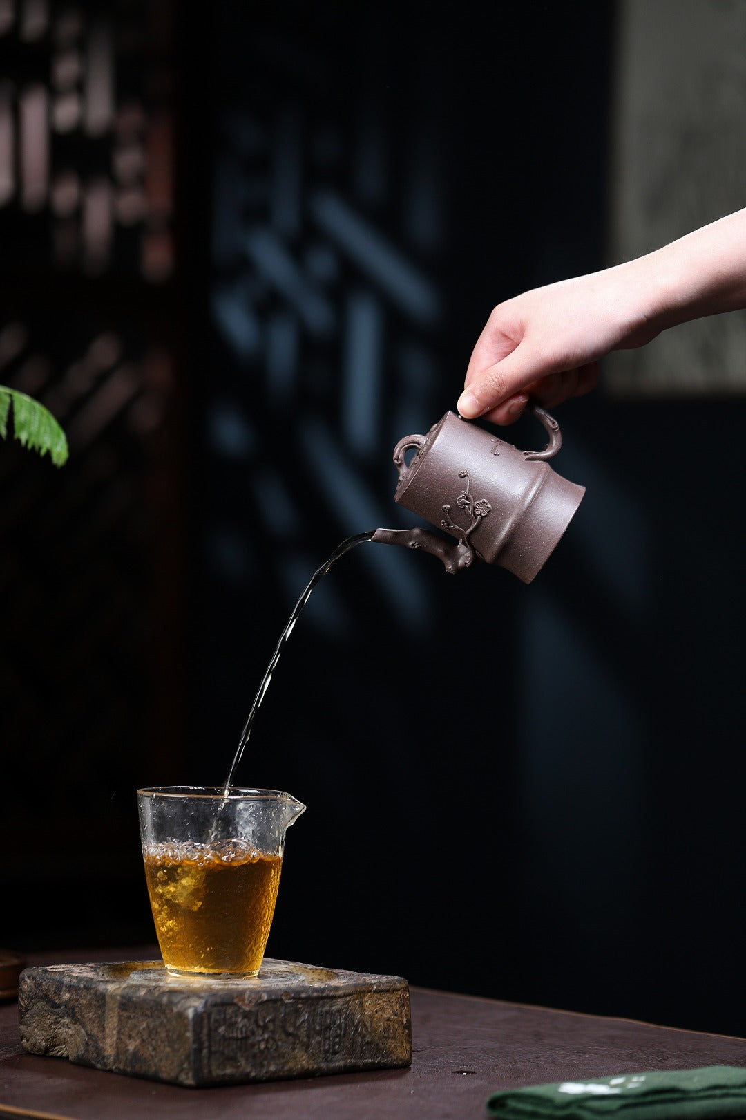 全手工制作 【松竹梅】泥料 原矿紫泥 容量190cc 孔数7孔