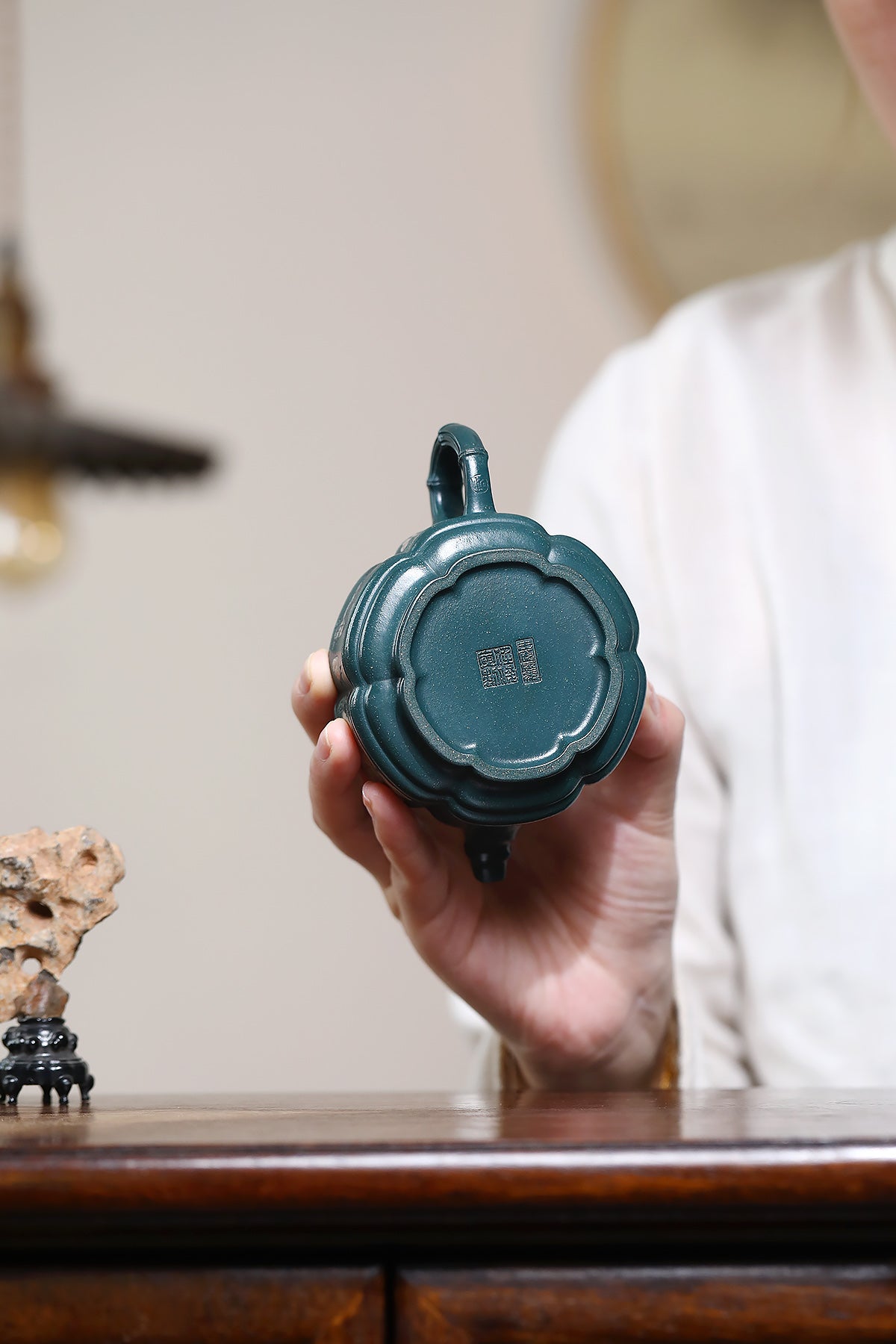 隐角竹鼓 200cc早期一厂老绿泥 任俊寅(紫砂七老任淦庭嫡孙、顾景舟、吴云根弟子)