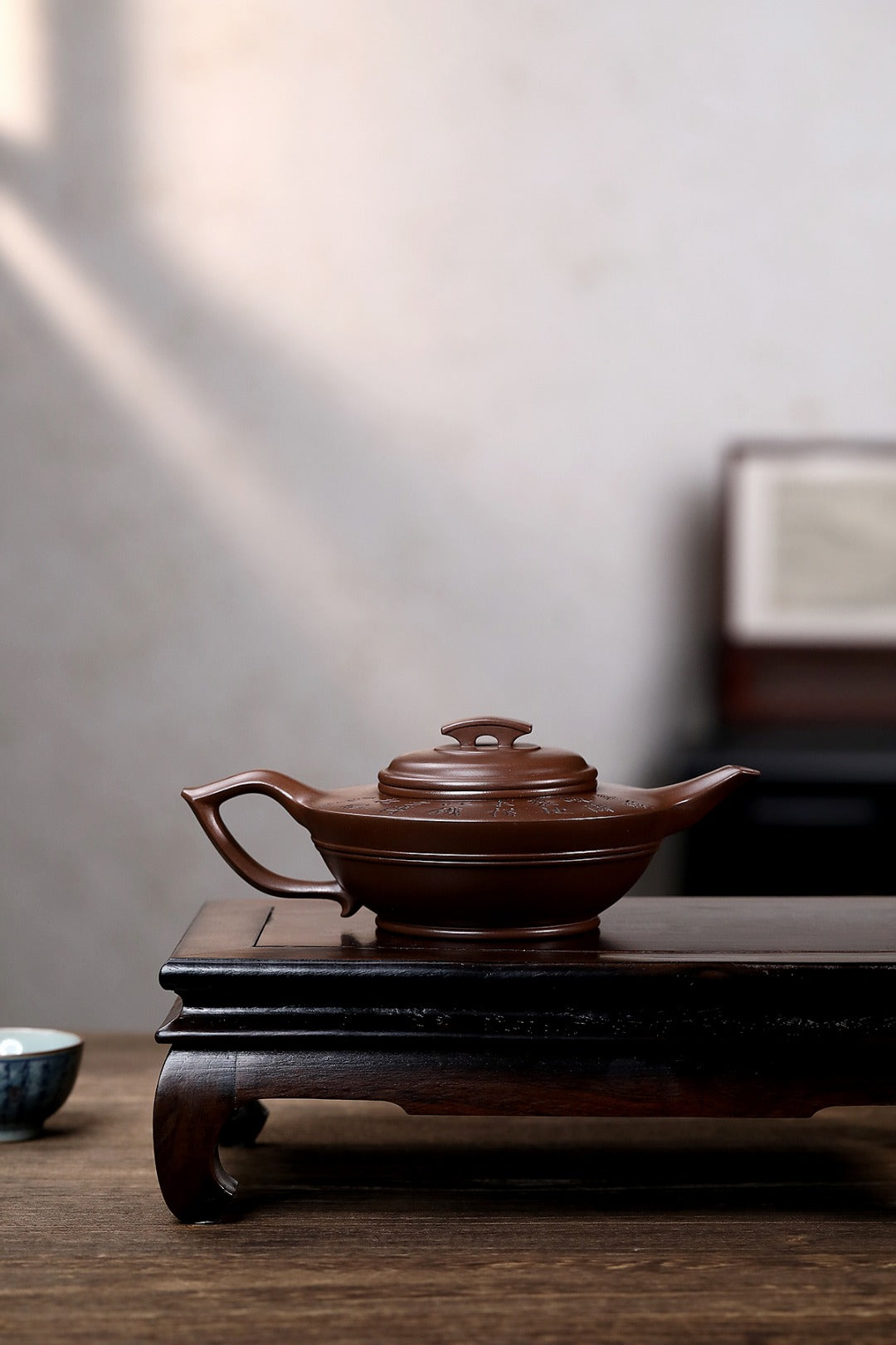 佳作鉴藏·汉扁 诸葛紫泥.约400cc 制壶 诸葛永南 民国十大陶刻家诸葛勋之子