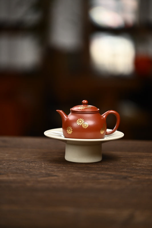 『怀隐』洒金 极品皱皮朱泥·容量100cc·7孔出水·内推·王老师