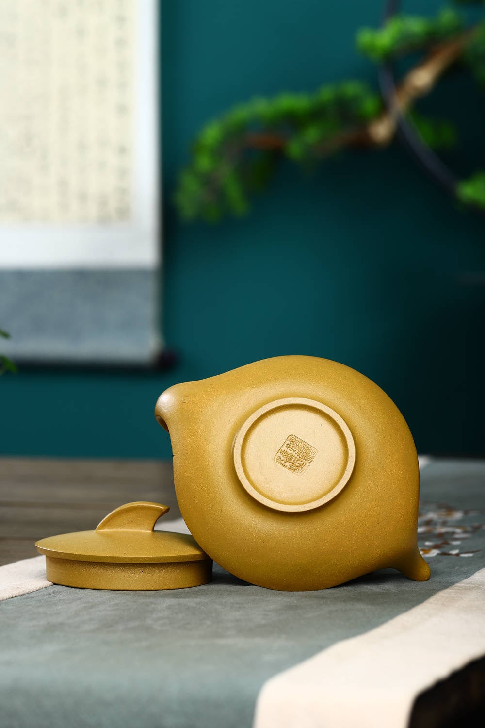 双工合作【一帆风顺】 泥料:原矿黄金段泥,350cc 作者:钱云娇,国家级工艺美术师