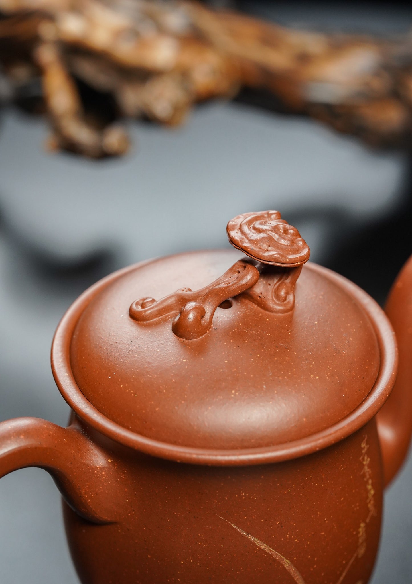 作者:储立之--芝露双承套组(顾绍培合作) 泥料:储氏赤金砂 容量:400cc