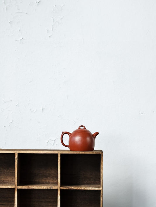 秦权【极品粗砂朱泥·传统手制·全手工·经典传统器·200cc·9孔·实力派何俊杰作品】