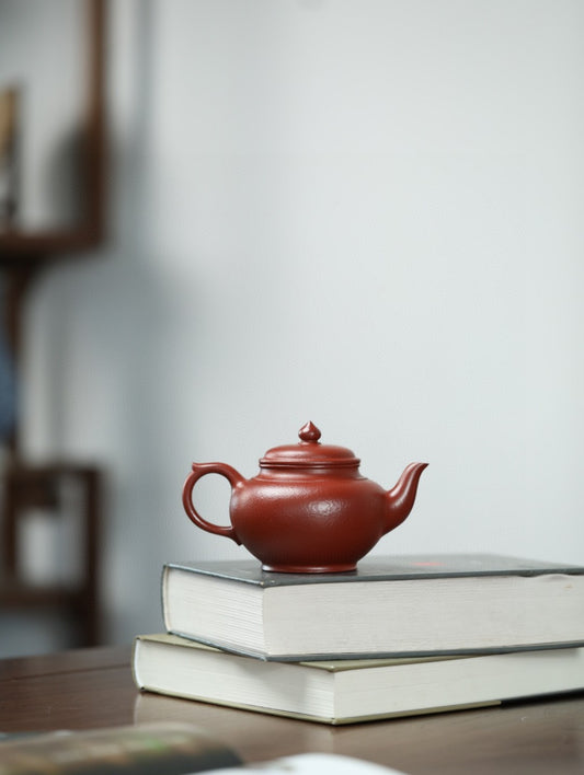 小笑樱壶【极品粗砂朱泥·传统手制·全手工精品·经典传统器·180cc·9孔·实力派作品】