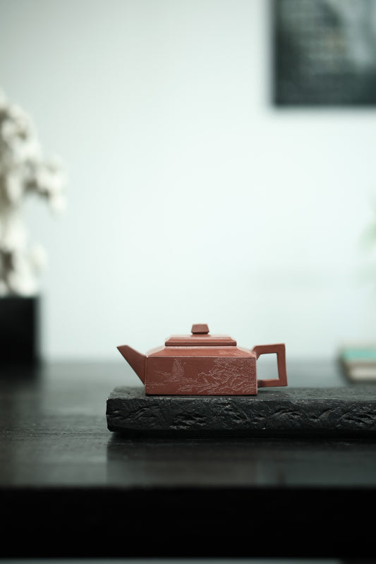 方山逸士【优质紫泥 240cc 全手工制作 全手工陶刻 民间实力派作品】