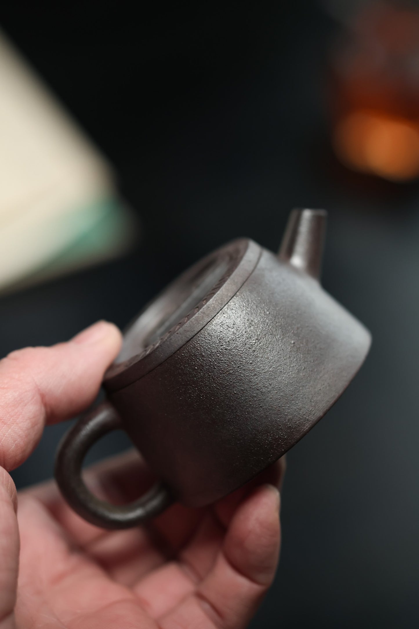 时间之息 | 【优质紫泥柴烧 全手工陶刻 100cc 手制 民间实力派原创设计作品 】