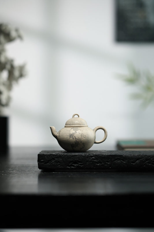 小满壶 | 【优质白玉段 手制 110cc 民间实力派作品 设计款 全手工陶刻 】