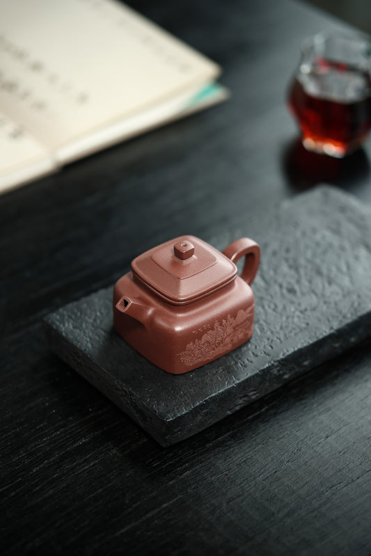 四方德钟 | 【优质紫泥 220cc 全手工 陶刻民间实力派作品】