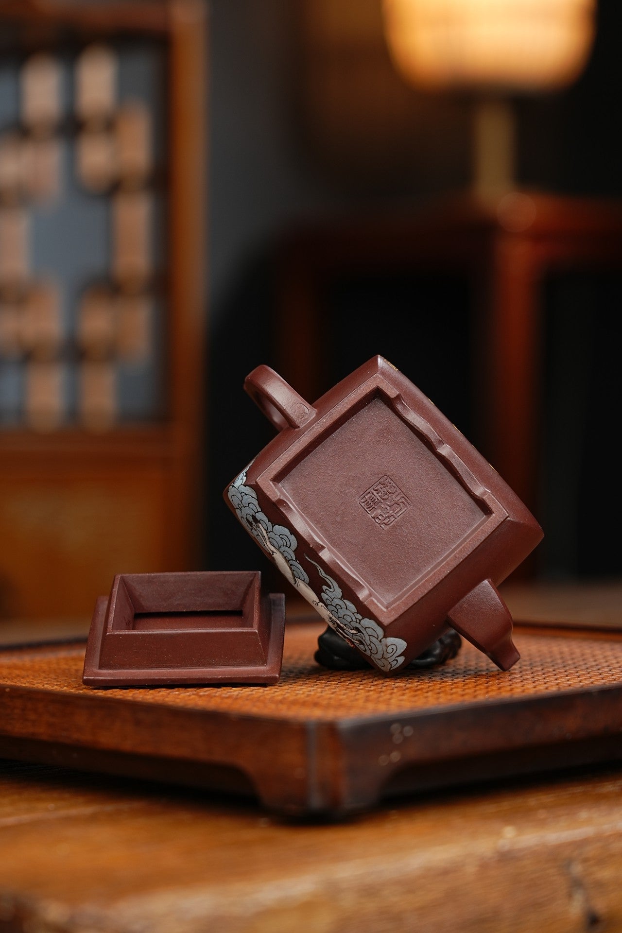 新品【青玉四方】紫茄泥260cc 作者:邵方军(国家级工艺美术师) 手工制作