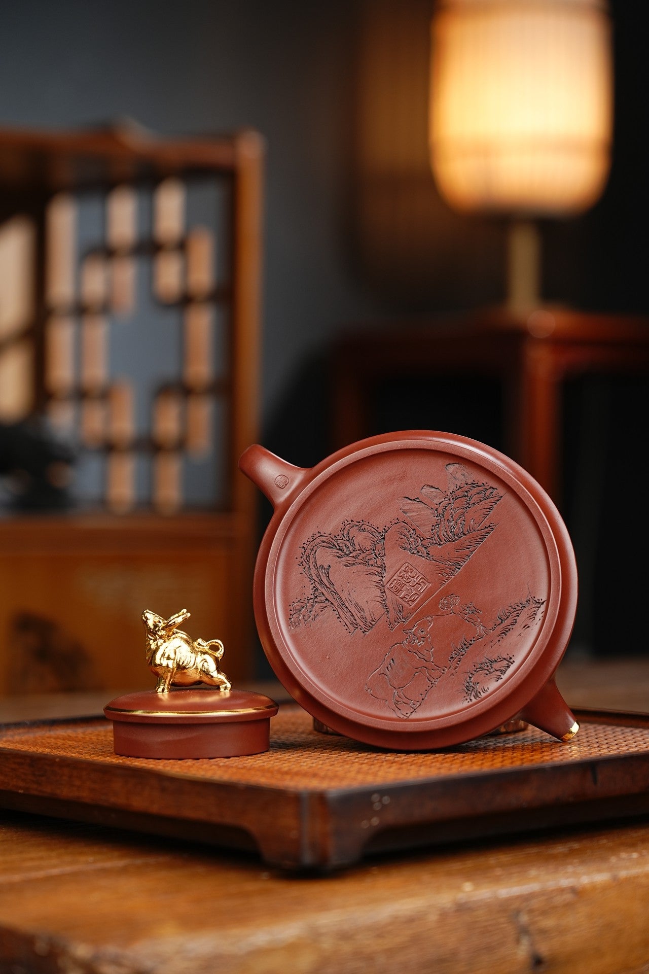 新品【牛气冲天】原矿龙血砂 380cc 作者:邵方军(国家级工艺美术师) 手工制作