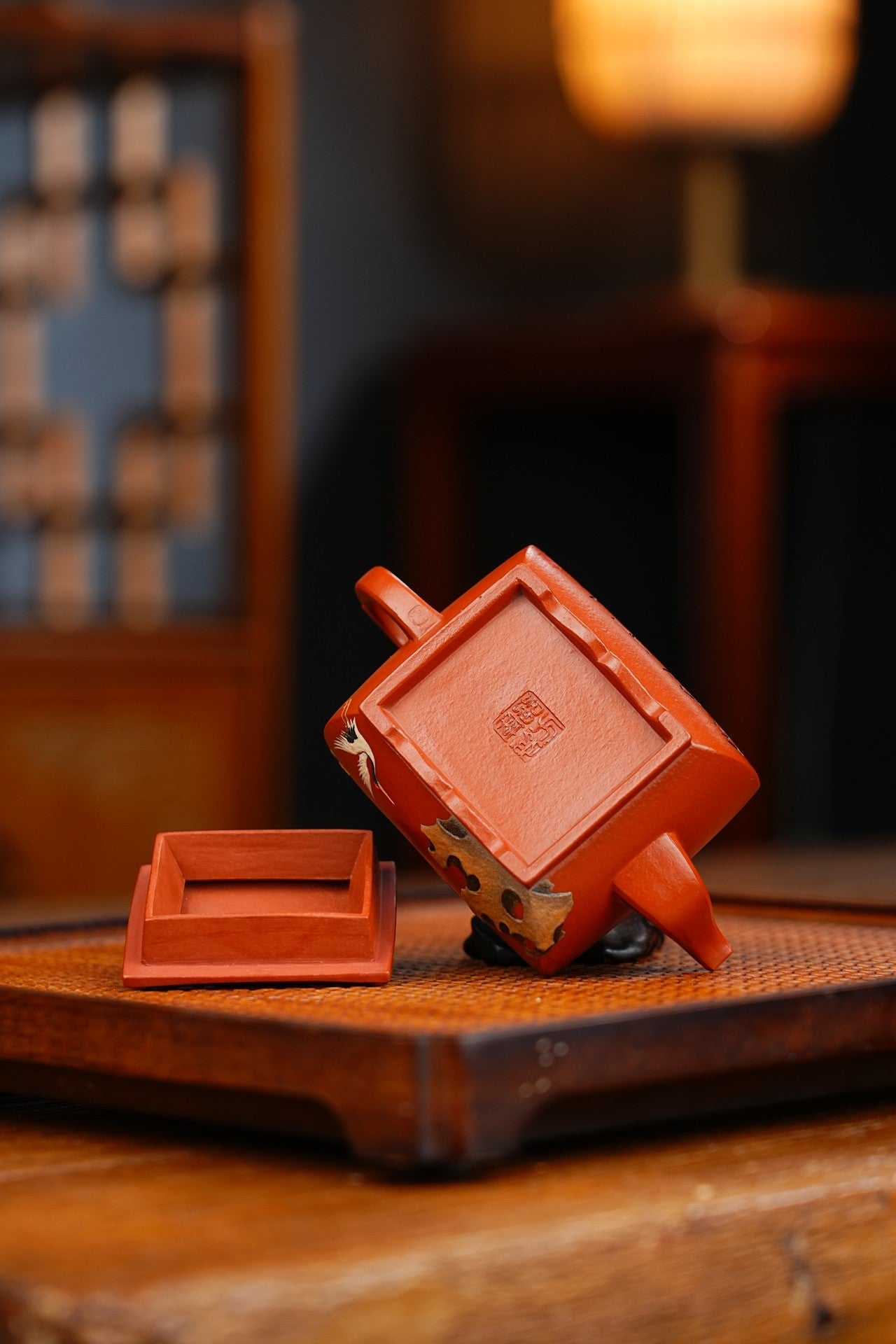 新品【青玉四方】邵氏朱泥 160cc 作者:邵方军(国家级工艺美术师)手工制作