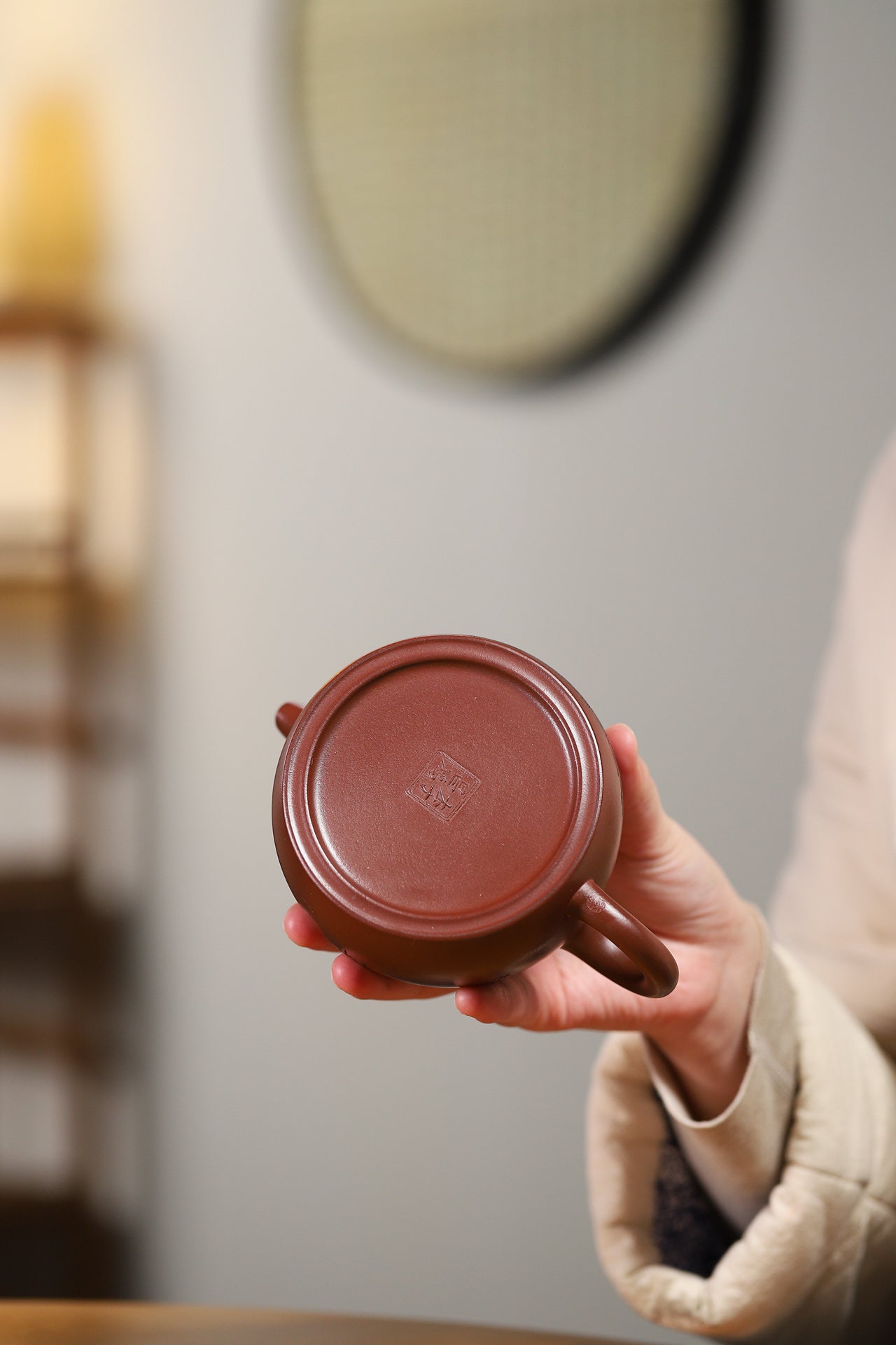 收藏重器:圆帽壶 原矿底槽清 400cc 李昌鸿 正高级工艺美术师 师承中国工艺美术大师——顾景舟