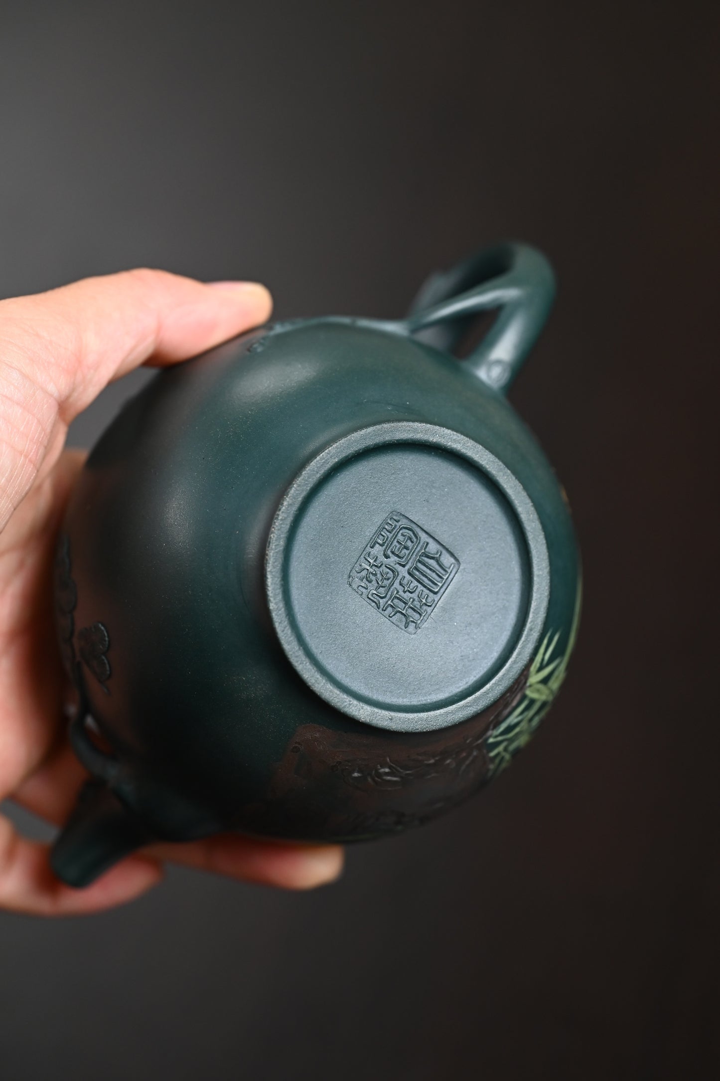 研高· 『岁寒三友』 景舟绿泥·容量260cc·14孔出水·黄自英(研究员级高级工艺美术师)