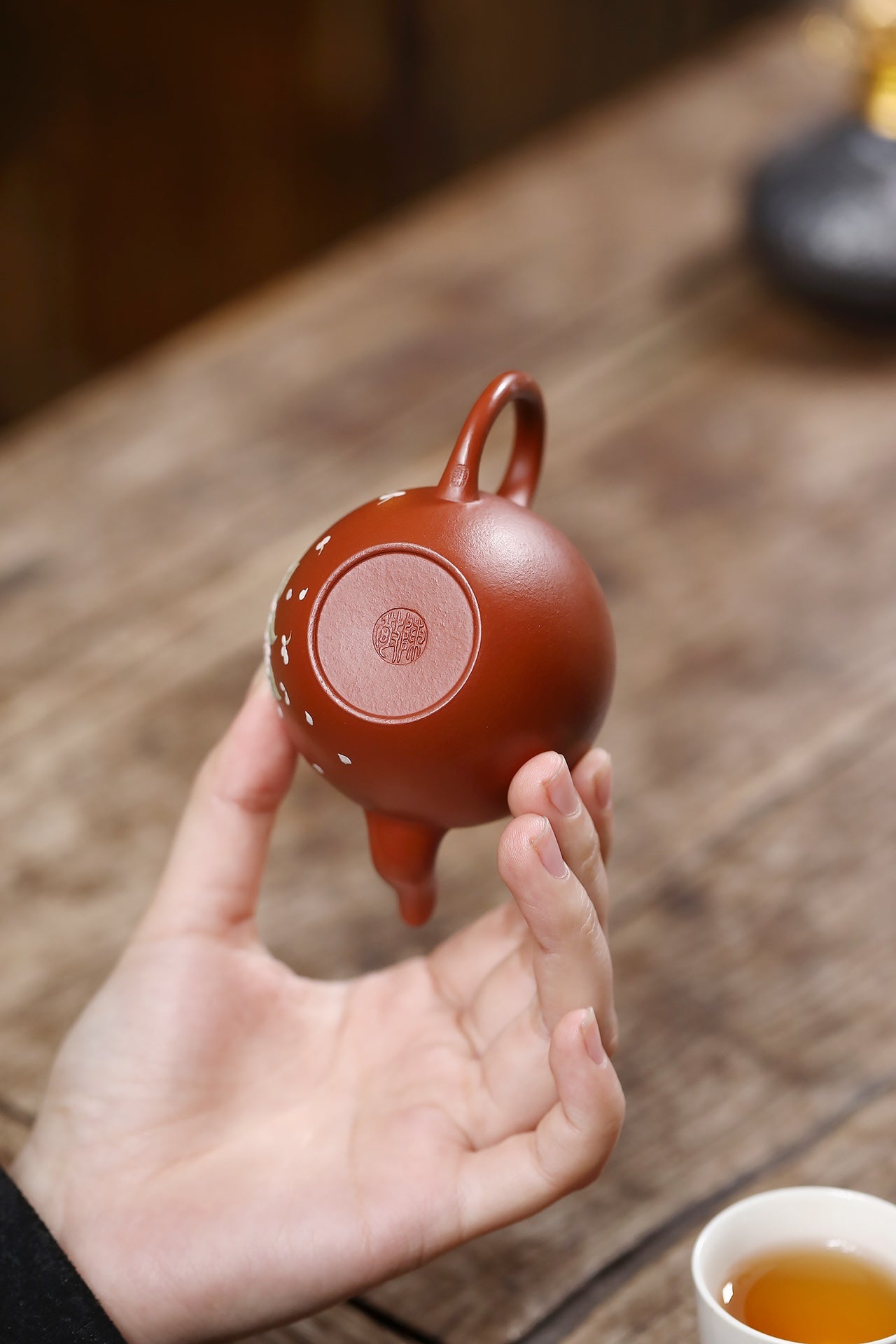 美人肩·朱泥•精工·手工泥绘 容量 130cc 内推孔