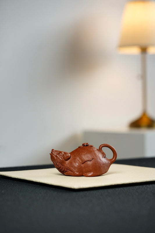 鼠钱『招财进宝』·轻胚精工·135cc 是壶亦是宠 极品红降坡