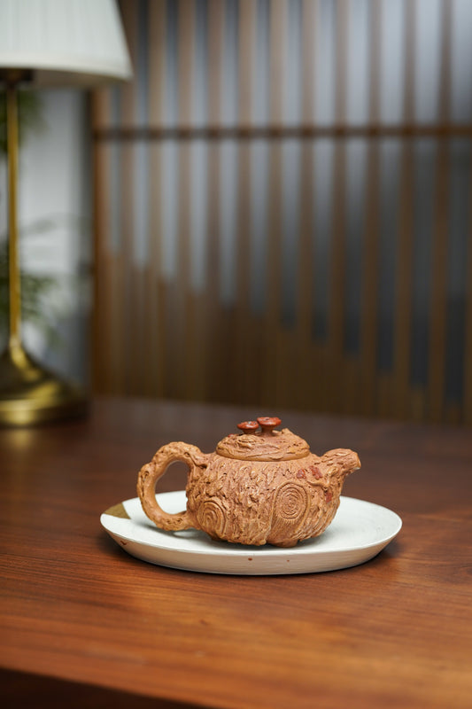 【特色藏品】范泽锋嫡传·省大师邱爽紫砂潜力重器·大拍18万原创【漫步人生壶】原矿极品黄金段泥·200cc