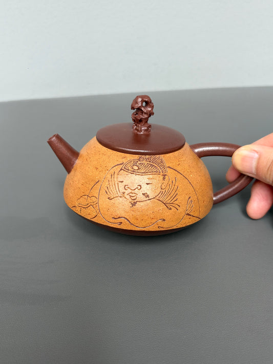新品藏界臻选·石韵天成紫砂太湖石巨匠·刘文科(云植)新品《顽石壶》原矿底槽清粉浆·200cc