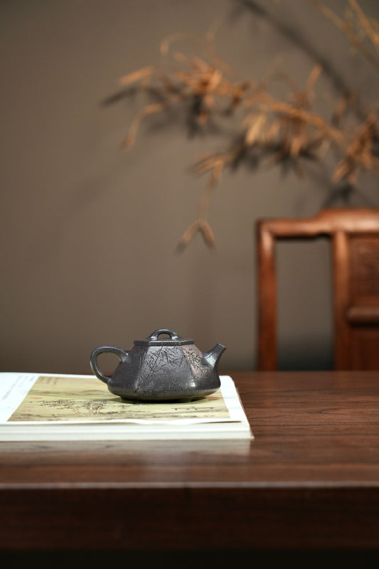 【耿浩方壶 礼藏双绝】紫砂80后方器巨匠·耿浩巅峰之作《心舟石瓢壶》原矿极品天清泥·190cc