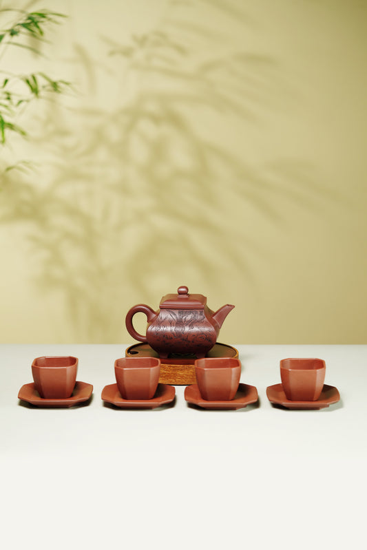 储立之大师传世典藏重器《乐及四海套组》 ——原矿优质 紫泥·400cc ——江苏省工艺美术大师·储立之 之作