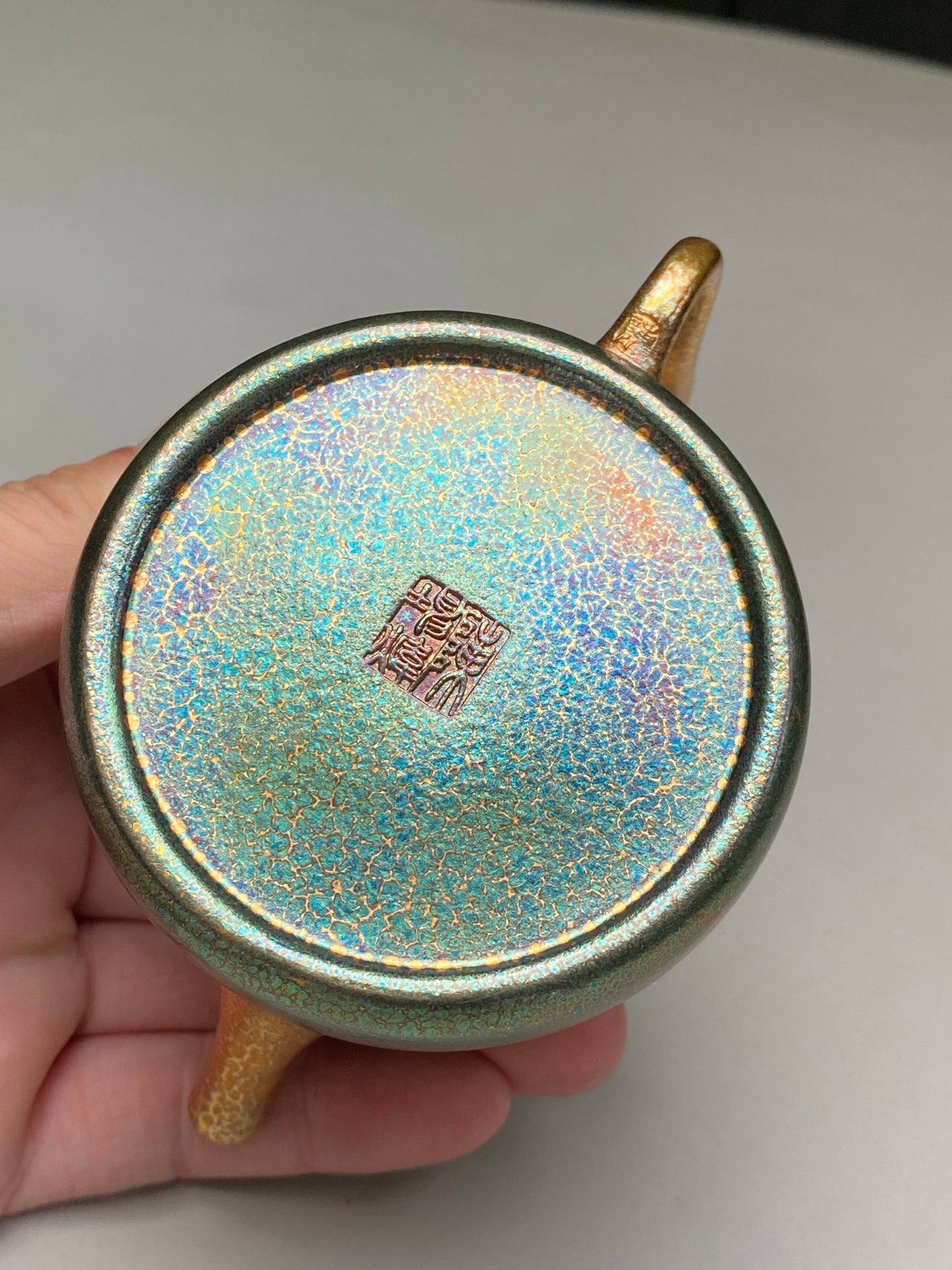 紫砂特色黄金紫晶贝壳烧【青瑶壶】与众不同的藏品! ——原矿优质朱泥·160cc ——著名紫砂艺术家·陈坤炜