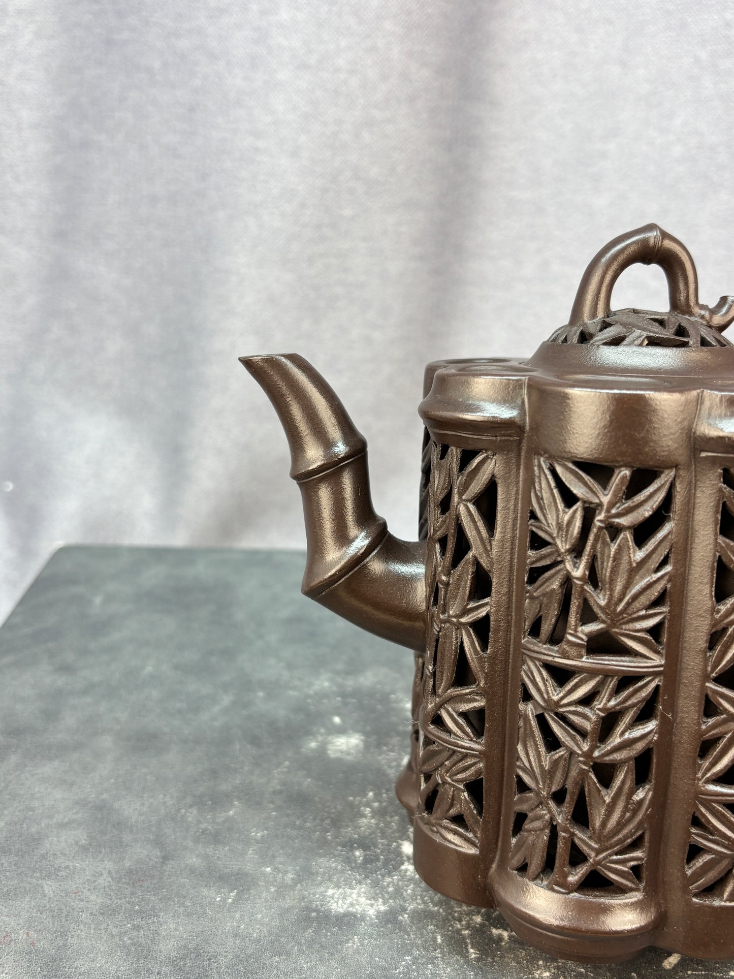 程辉大师 紫砂界的功勋级领军人物·精品佳作《玲珑八竹》原矿极品老紫泥 300cc