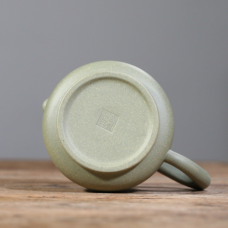 宜兴原矿手工紫泥紫砂盖杯茶壶茶具杯子豆青泥公道杯大容量杯子