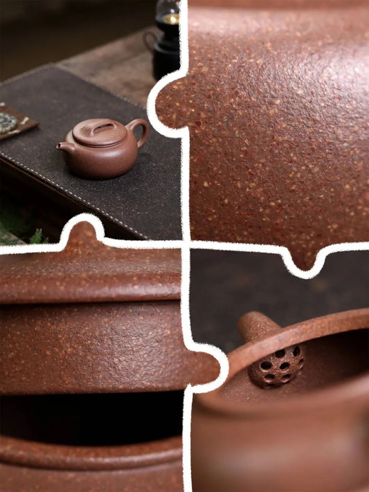 黄龙山原矿五彩段泥制作的过桥扁腹壶 容量为240cc 全手工定制