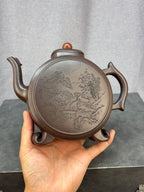 程辉大师特色佳作 中国陶瓷艺术终身成就奖·紫砂领军人物·程辉大师《松鹤同辉》原矿极品老紫泥·600cc