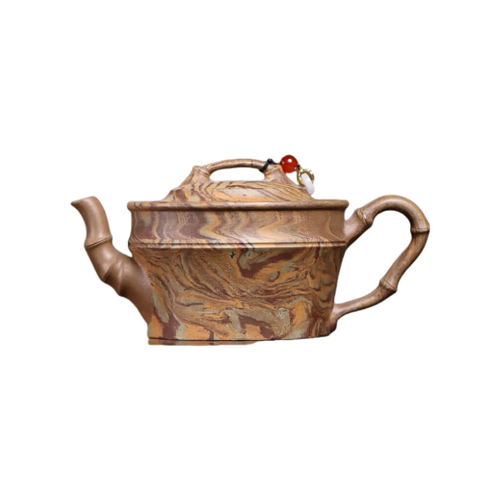 Handmade Yixing purple sand teapot with twisted mud design, ideal for Kung Fu tea sets and home décor.
