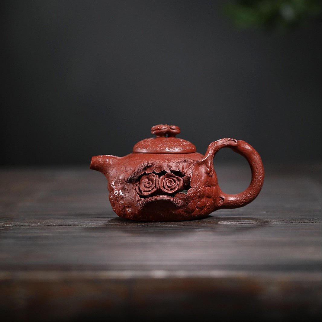 Yixing purple clay teapot raw ore dahongpao rose for spring purple clay teapot household teapot factory direct a generation of hair