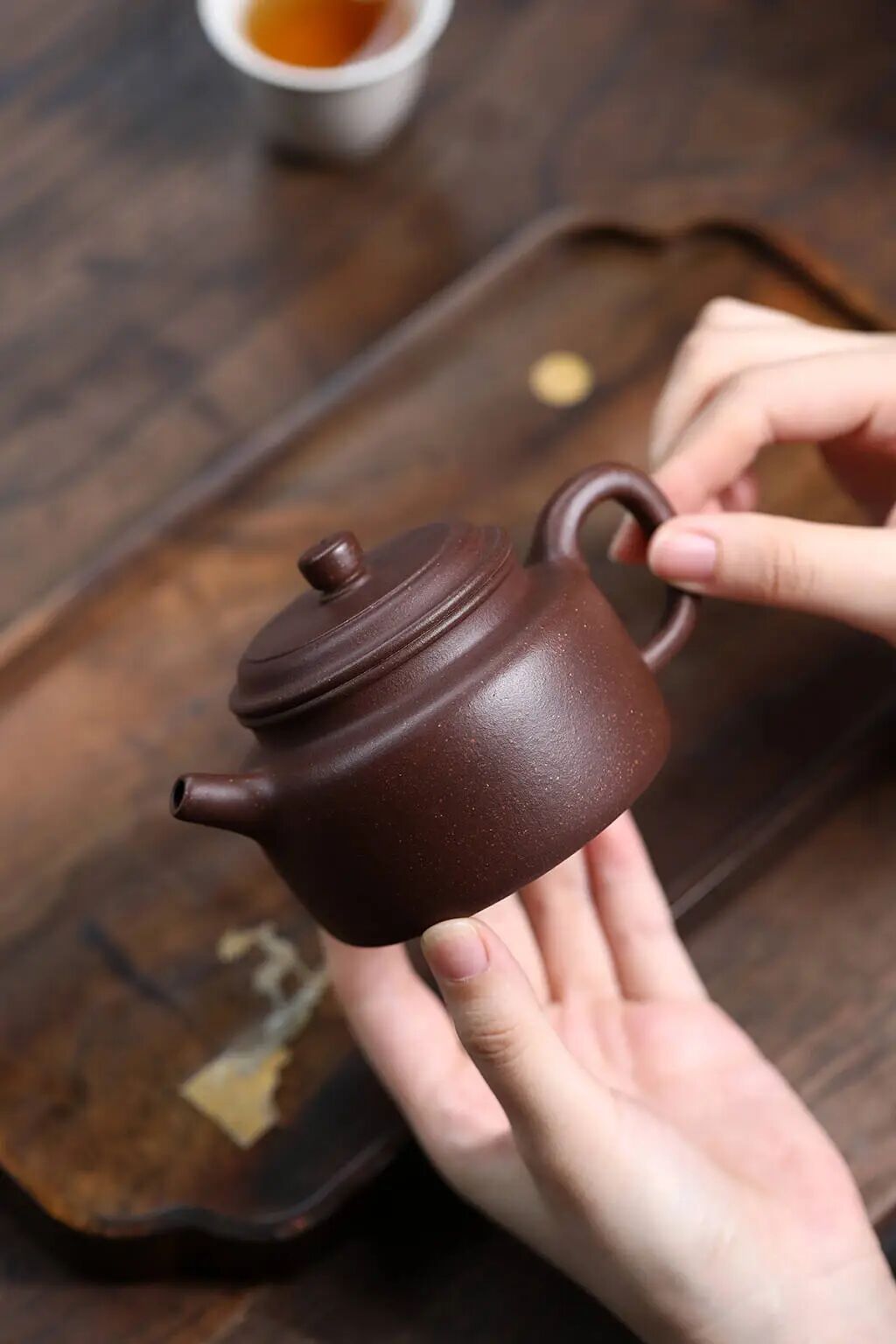 全手工紫茄泥手工定制德钟壶光素器紫砂壶典范