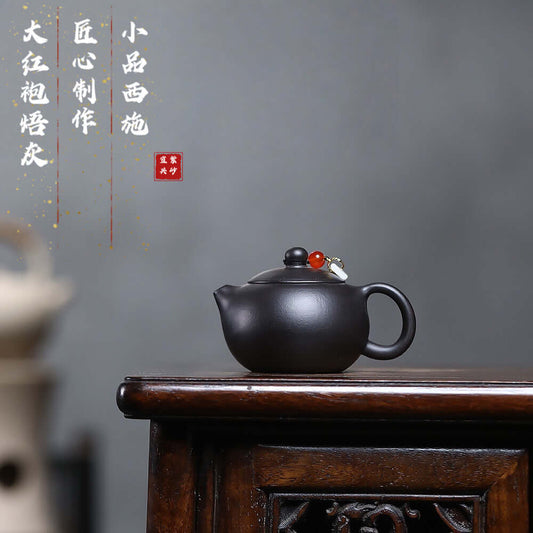 Handmade Yixing purple sand teapot, original mineral craft, perfect for home Kung Fu tea set, featuring a unique design.