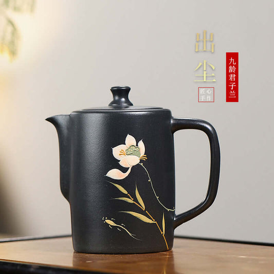 Handmade Yixing purple sand teapot with floral design, elevating traditional craftsmanship, perfect for Kung Fu tea sets.