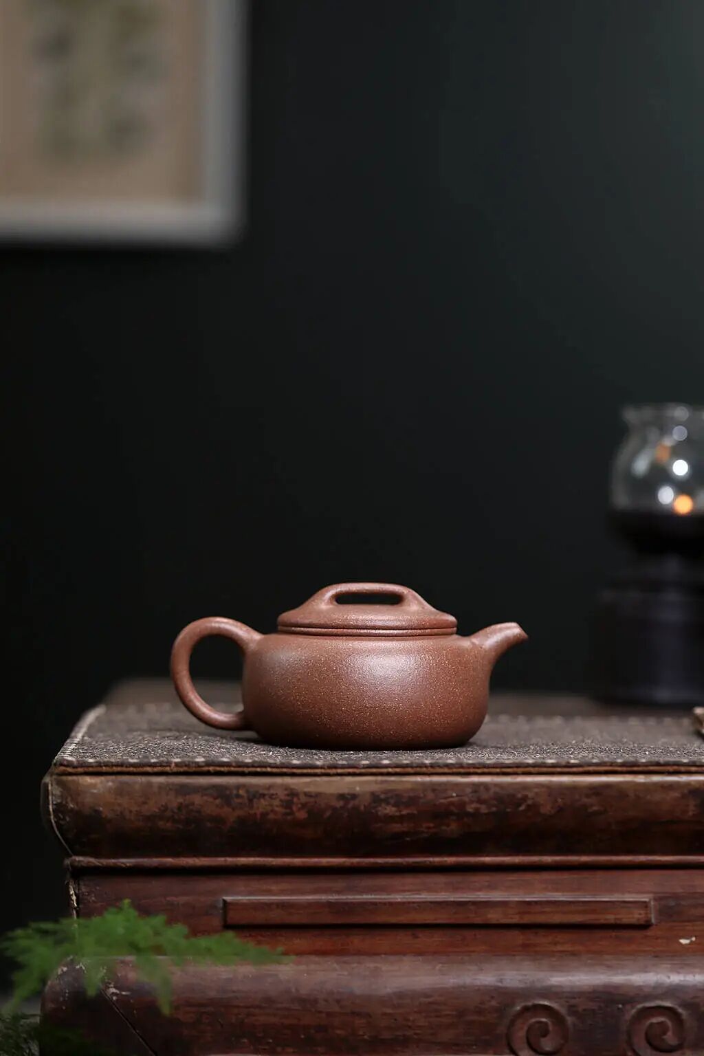 黄龙山原矿五彩段泥制作的过桥扁腹壶 容量为240cc 全手工定制