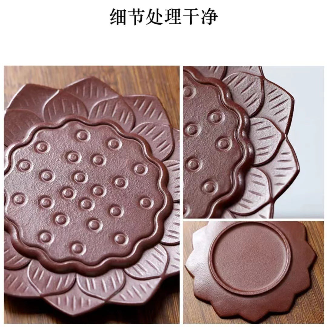 宜兴紫砂壶干泡台茶盘壶承茶海杯垫莲花底座水果盘茶具配件批发