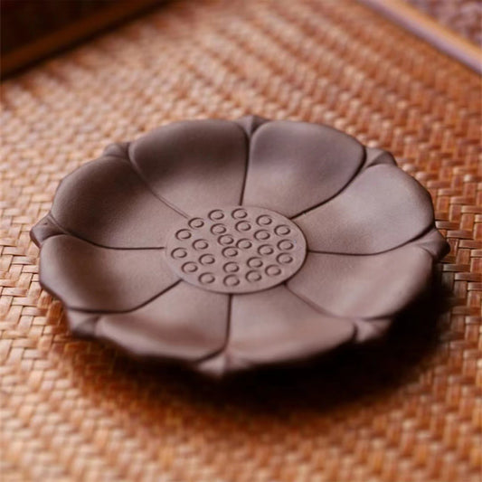 宜兴紫砂壶干泡台直径13CM茶盘壶承茶海杯垫莲花底座水果盘茶具配件批发